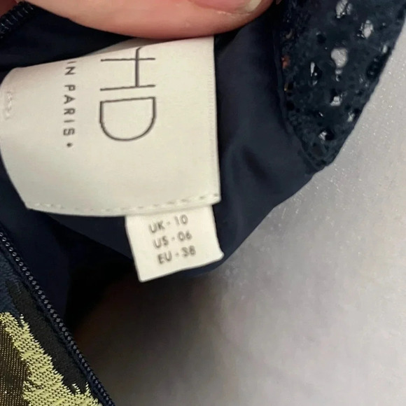 Anthropologie HD in Paris Jacquard Peplum Top sz 6 - Picture 8 of 12